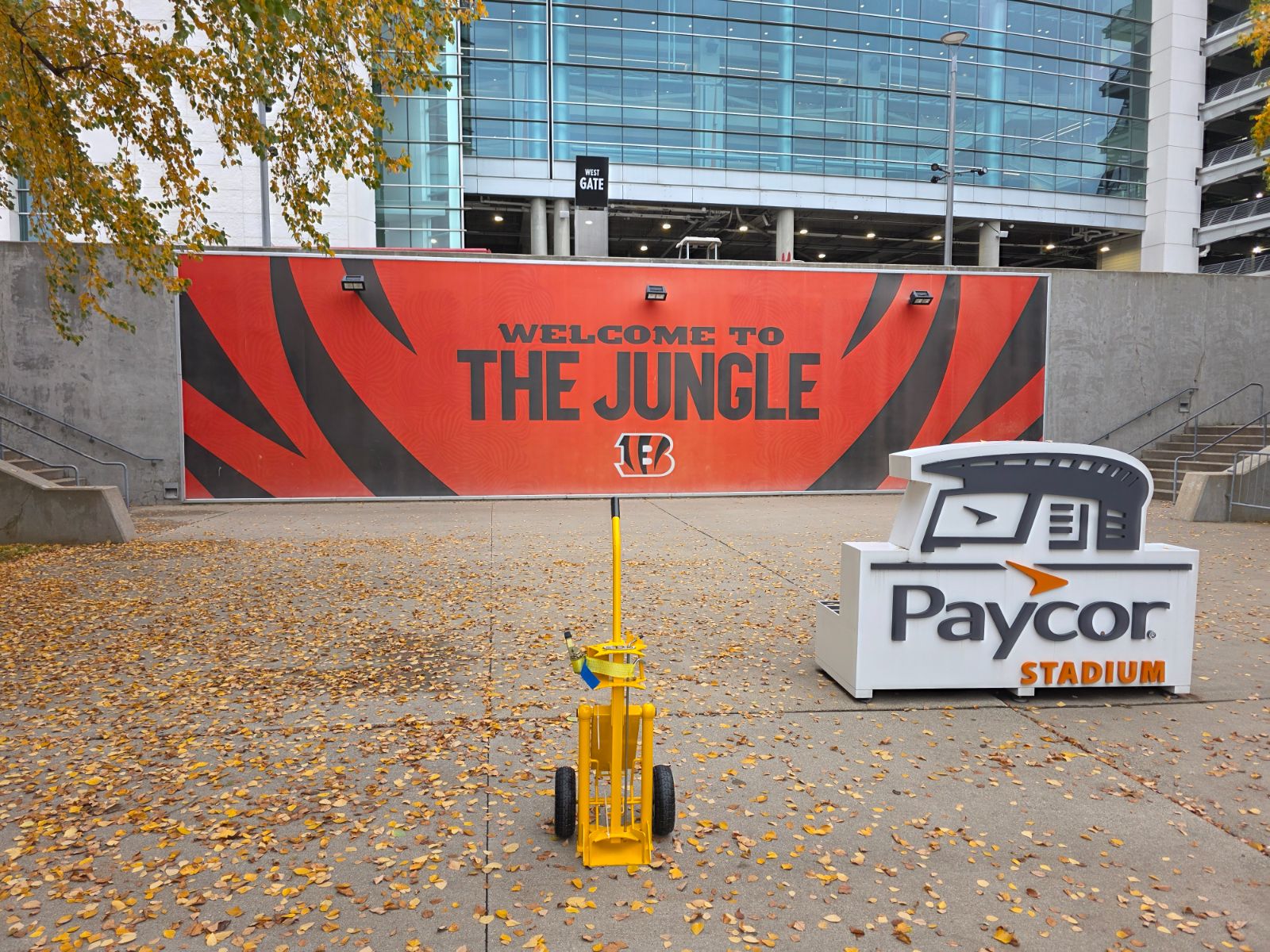 The Cylinder Lifter outside Paycor Stadium, Cincinnati, ready for Route 66